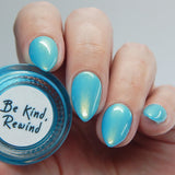 Be Kind, Rewind - sky blue shimmer nail polish