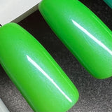 Don't Go There - neon green shimmer nail polish
