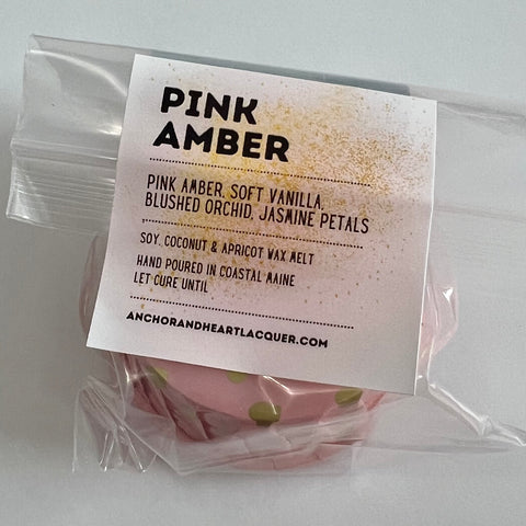 Pink Amber - highly scented wax melt - Anchor & Heart Lacquer