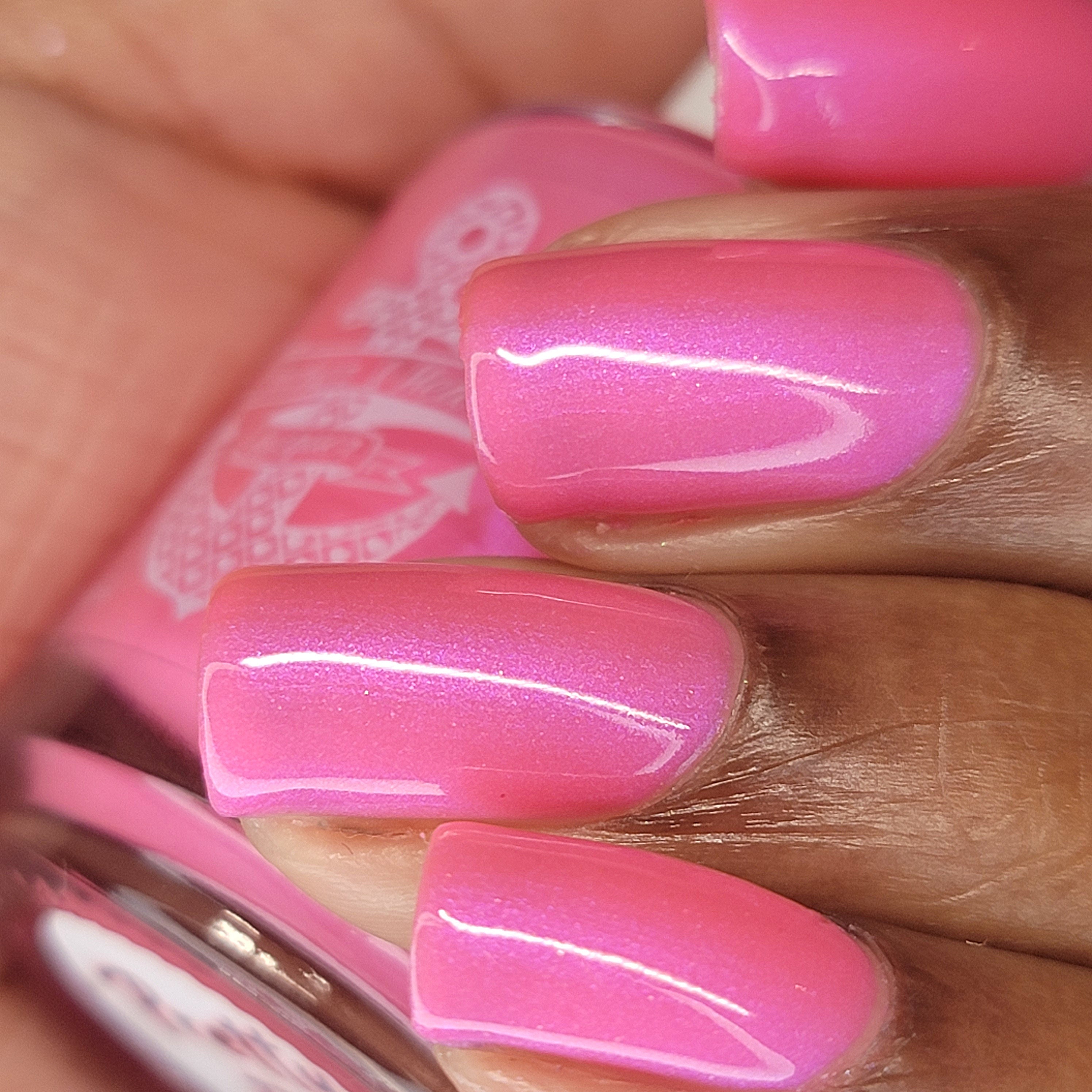 bright pink nails