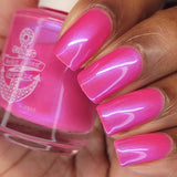 Totally Buggin' - bright pink shimmer nail polish